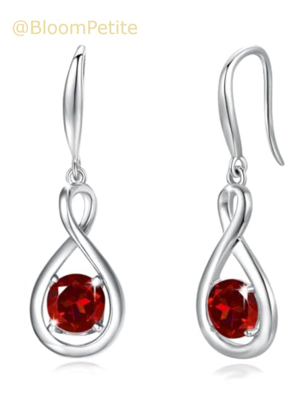 Dangle Drop Earrings 925 Sterling Silver Dainty Infinity Jewelry